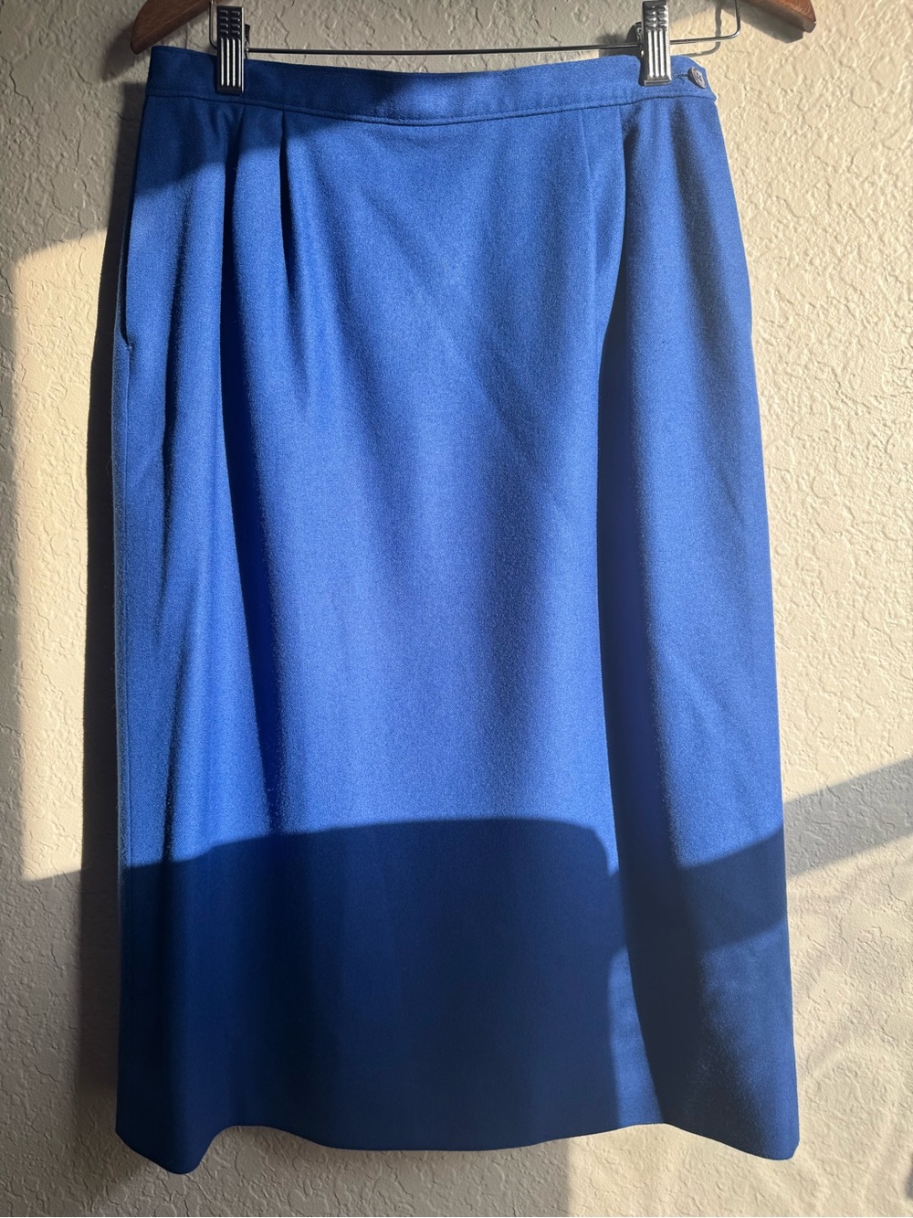 VNTG Pendleton Bright Blue Virgin Wool Skirt with Blue Lining